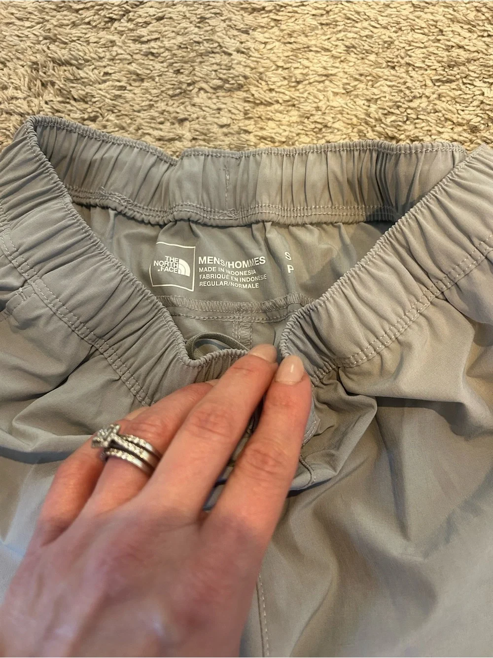 The North Face Men's Gray Athletic Shorts with Elastic Waist
